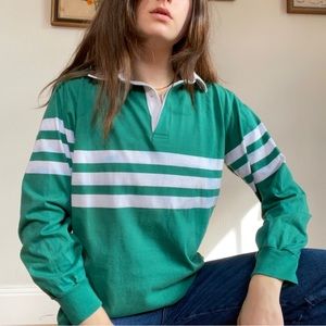 vintage green & white rugby shirt 🏉